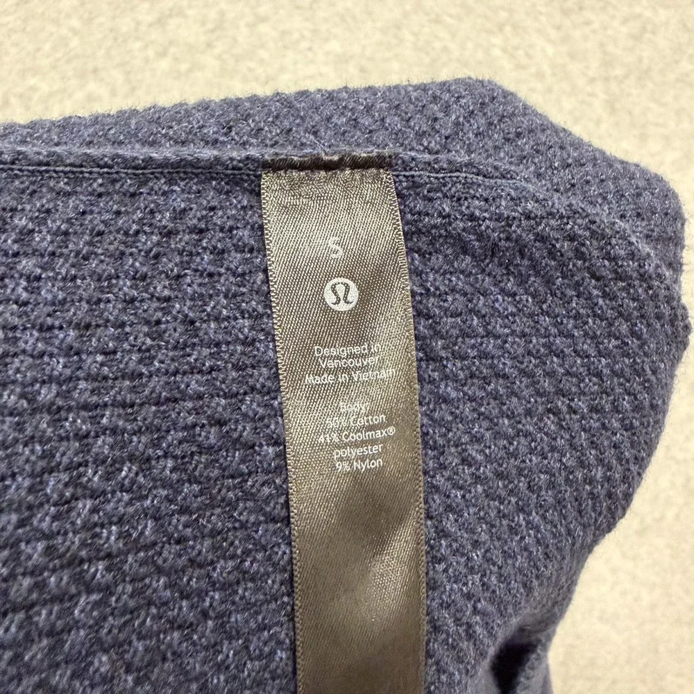 Lululemon Sweater Mens S Blue Textured Knit Crewneck